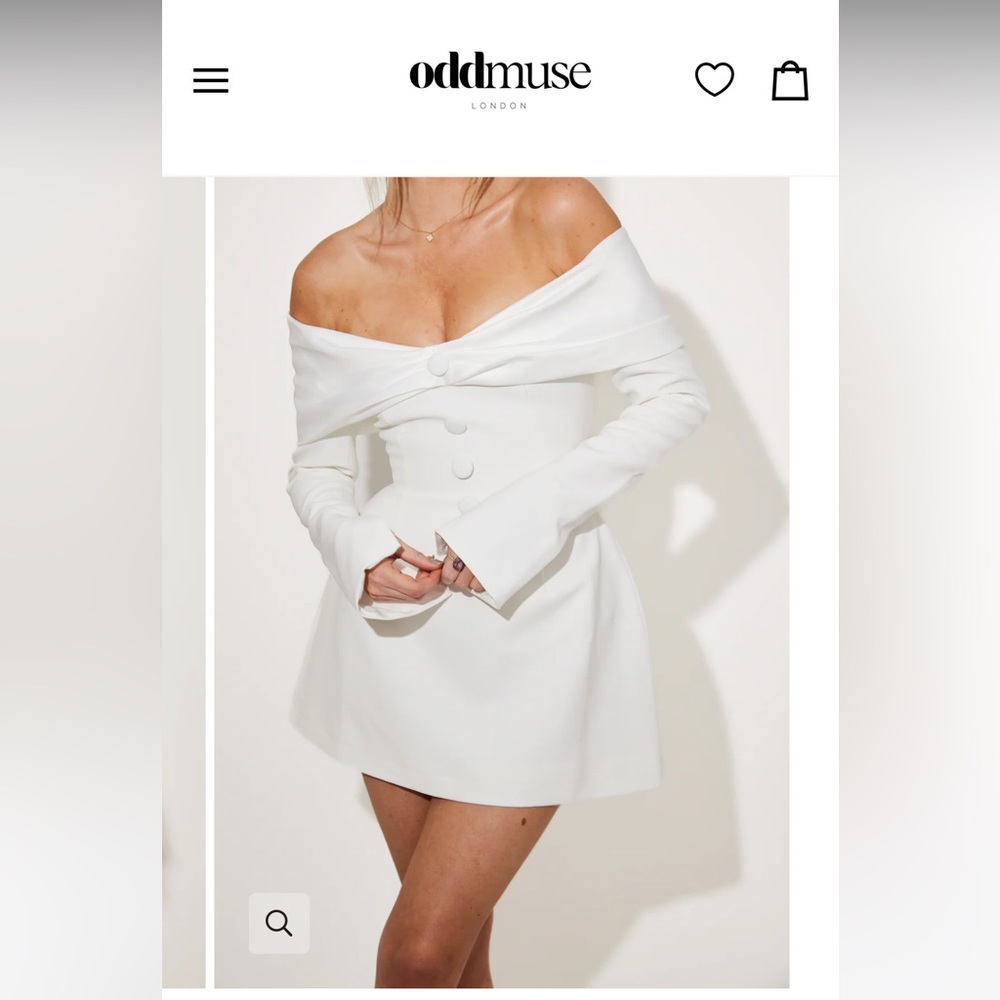 Odd Muse White Off-Shoulder Mini Dress